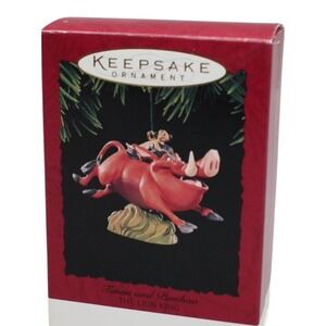 Vintage 1994 Hallmark Keepsake Ornament Timon Pumba Lion King Christmas Disney